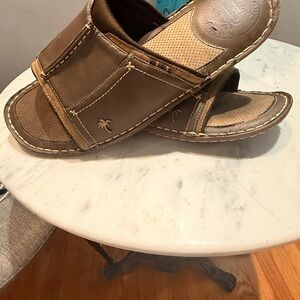 Margaritaville Brown Leather Sandals Slip-On Comfort
